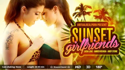 Sunset Girl Friends Sucking And Licking In The Pool VR Porn Video